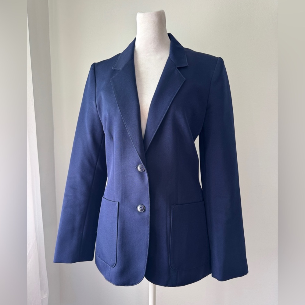 Vintage ‘80s Panther Navy Blue Single Breasted Blazer